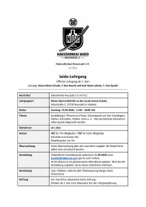 Ausschreibung Laido Lehrgang 19.09.